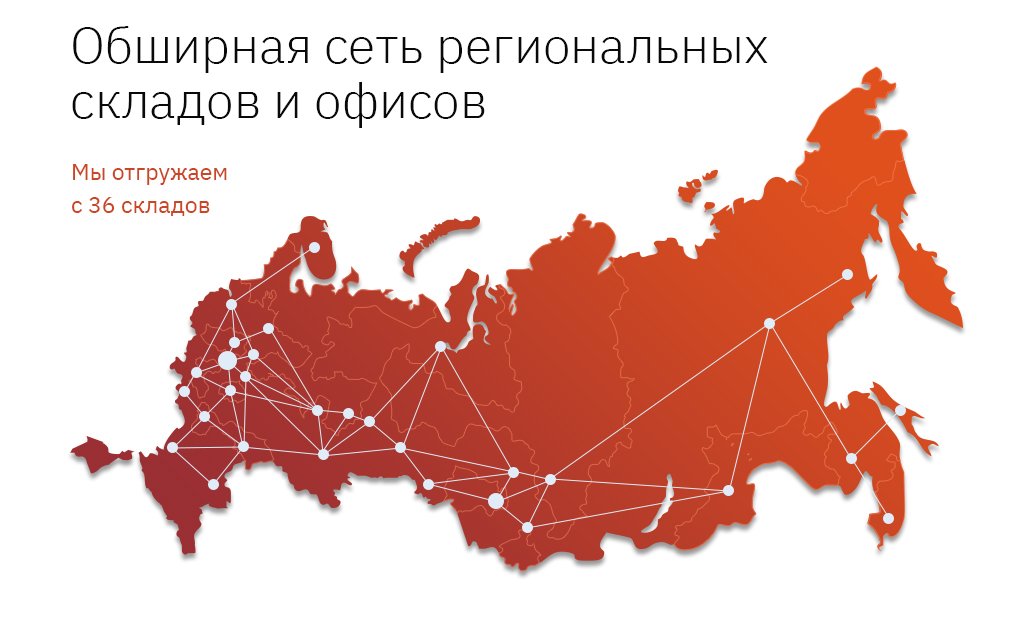 Наглядная сеть складов и офисов создание лендинг пейдж